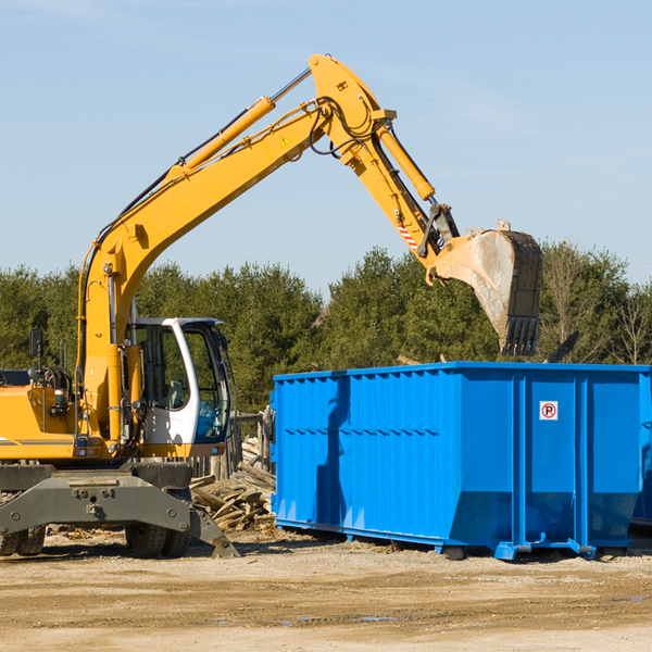 are there any restrictions on where a residential dumpster can be placed in Blairsburg